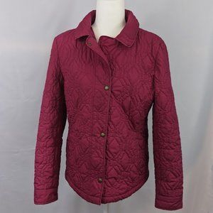 Lands' End Pink Raspberry Quilted Primaloft Insulated Barn Jacket Size M